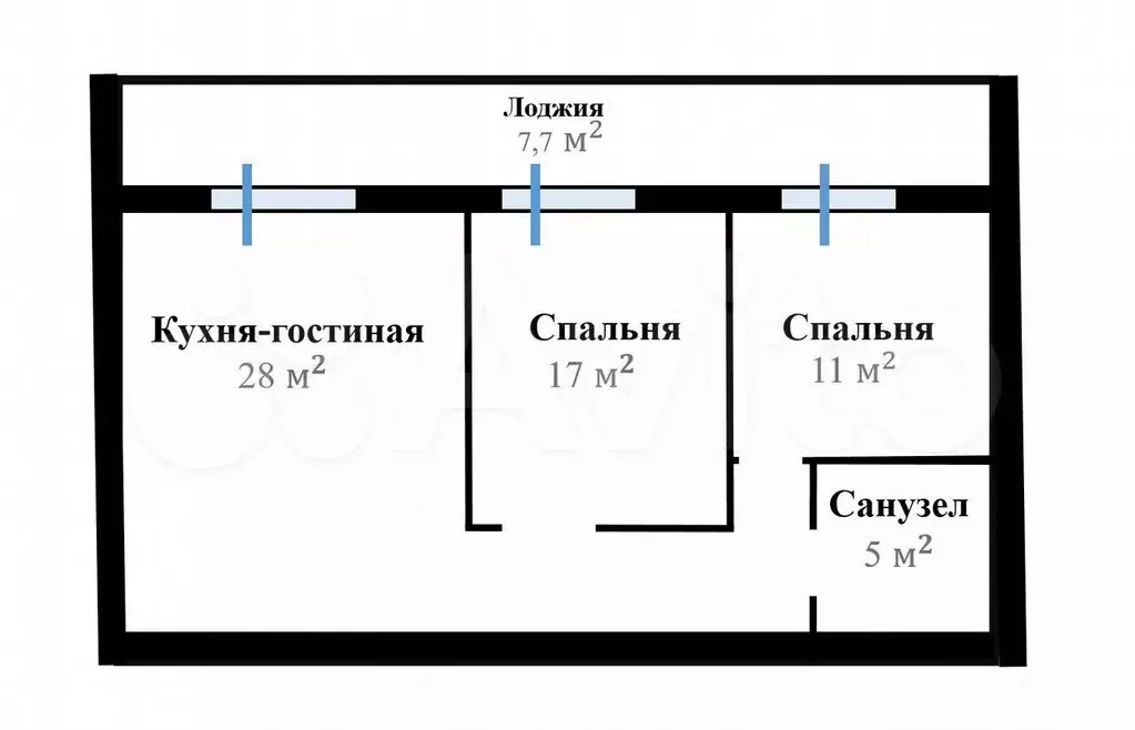 3-к. квартира, 70 м, 2/2 эт. - Фото 0