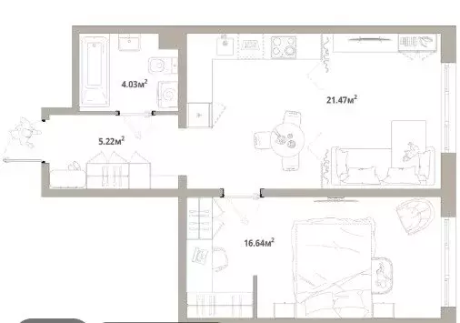 2-комнатная квартира: городской посёлок Новоселье, Большая Балтийская ... - Фото 1