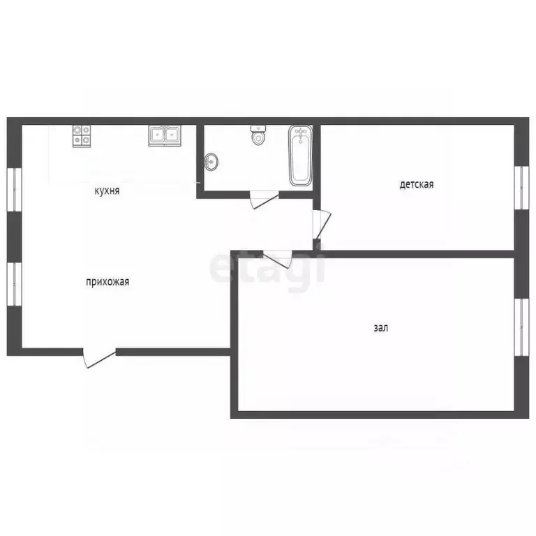 2-к кв. Коми, Сыктывкар ул. Космонавтов, 5 (34.5 м) - Фото 1
