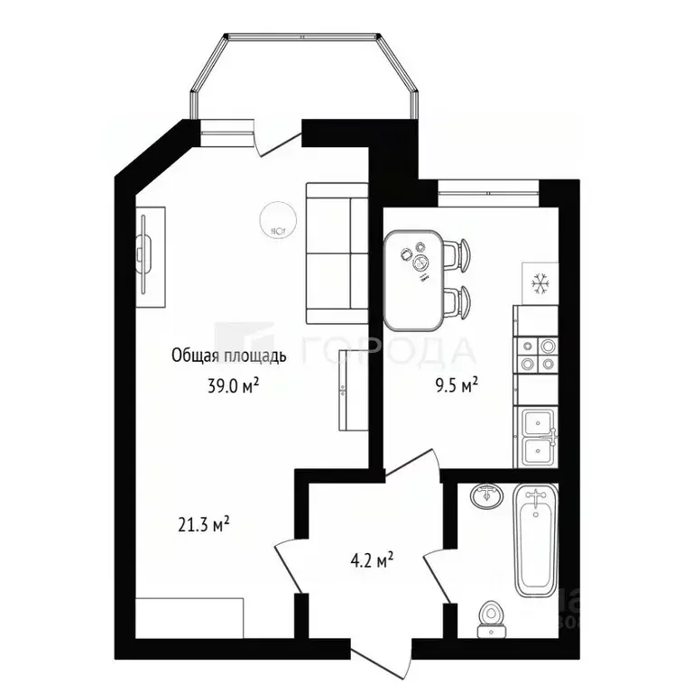1-к кв. Новосибирская область, Новосибирск ул. Серафимовича, 24/1 ... - Фото 1