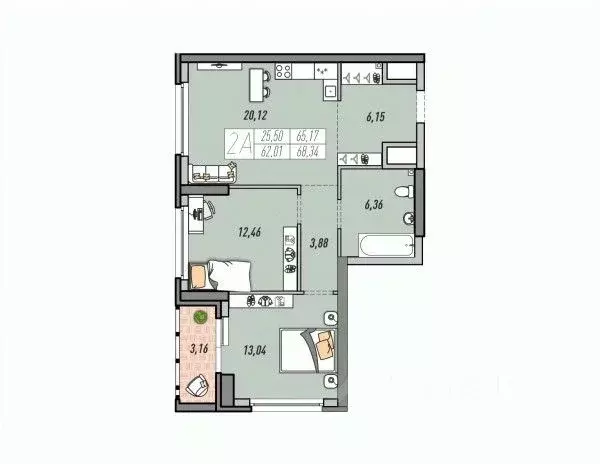 2-к кв. Свердловская область, Екатеринбург ул. Печатников, 5 (65.175 ... - Фото 1