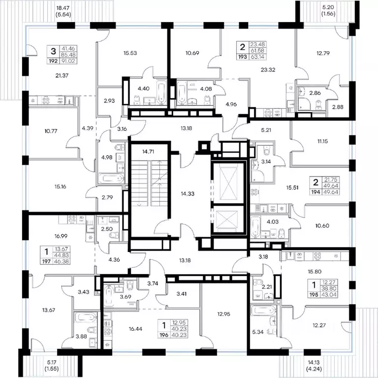 3-к кв. Татарстан, Казань Глоракс Премиум Экосити жилой комплекс ... - Фото 2