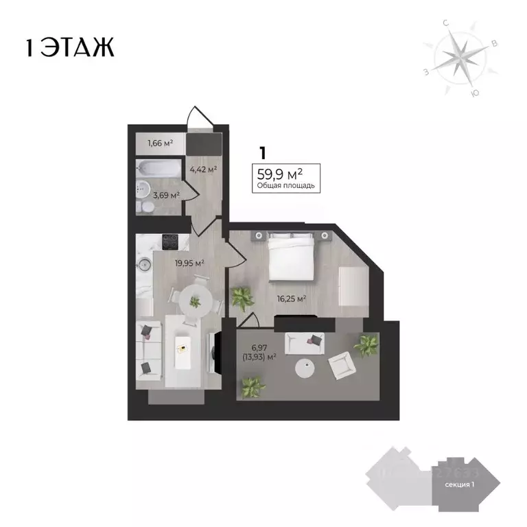 1-к кв. Удмуртия, Ижевск Камбарская ул., 3 (59.9 м) - Фото 0