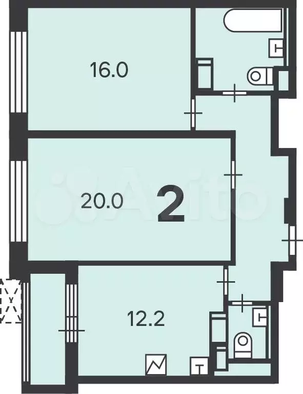 Аукцион: 2-к. квартира, 63,7 м, 21/23 эт. - Фото 1