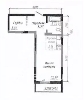 Студия Новосибирская область, Новосибирск ул. Забалуева, 98 (28.4 м) - Фото 1