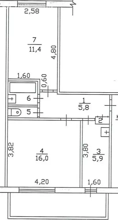 2-комнатная квартира: Набережные Челны, посёлок ЗЯБ, переулок ... - Фото 2