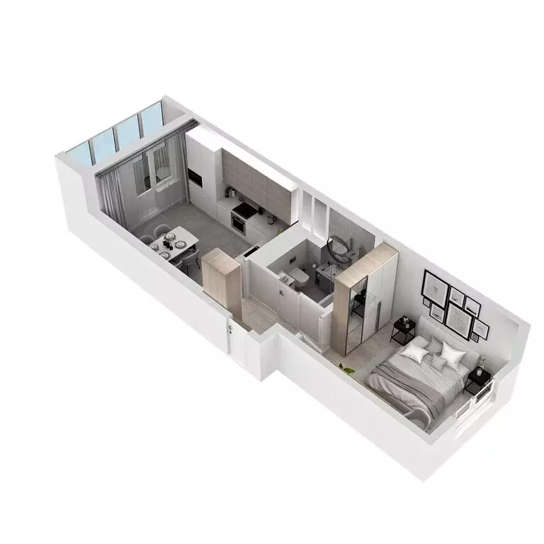 2-комнатная квартира: Бугры, Петровский бульвар, 28 (36.86 м) - Фото 2