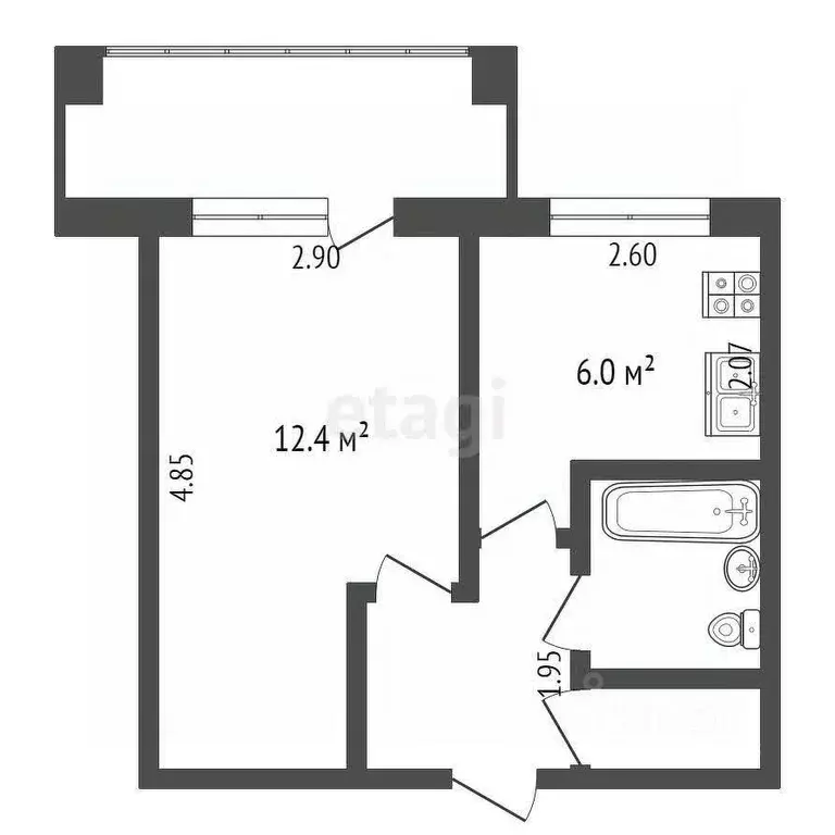 1-к кв. Коми, Сыктывкар ул. Космонавтов, 3 (26.0 м) - Фото 1