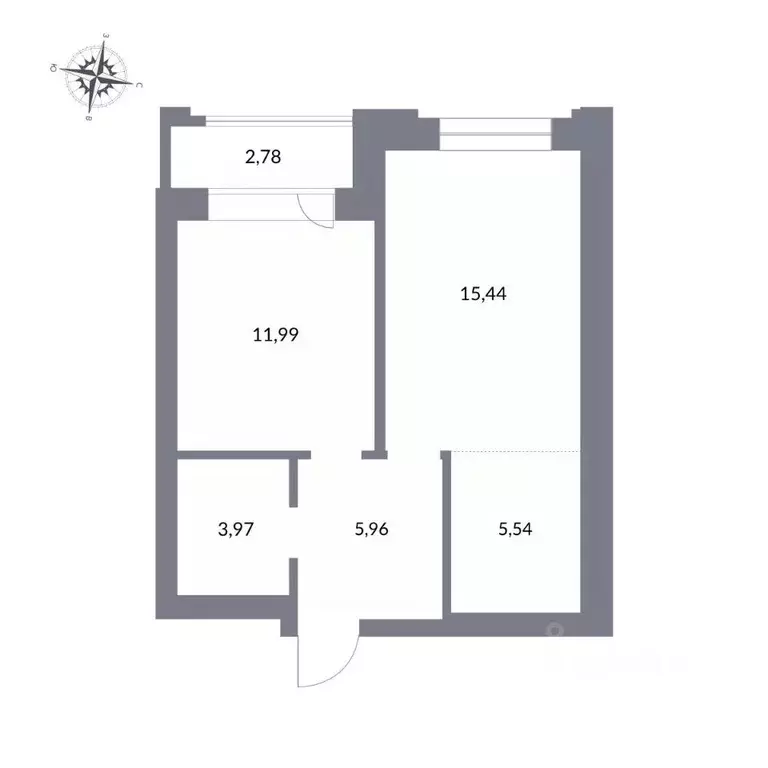 2-к кв. Новосибирская область, Новосибирск ул. Державина, 50 (42.9 м) - Фото 1