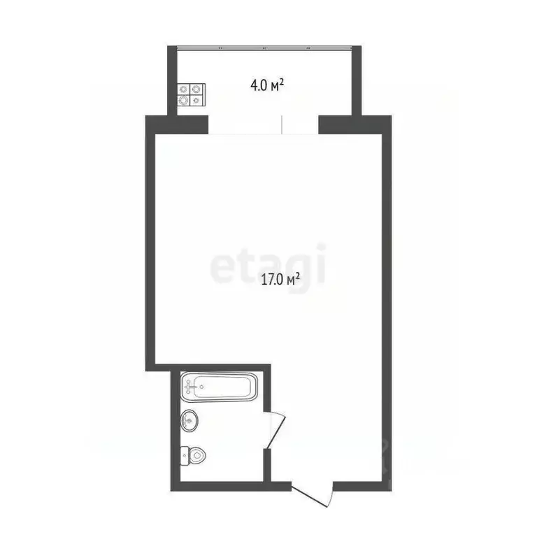 Студия Тюменская область, Тюмень Олимпийская ул., 22 (22.0 м) - Фото 1