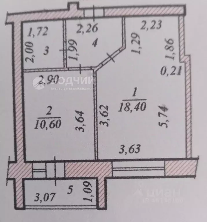 1-к кв. Чувашия, Чебоксары Ярмарочная ул., 11 (36.5 м) - Фото 1