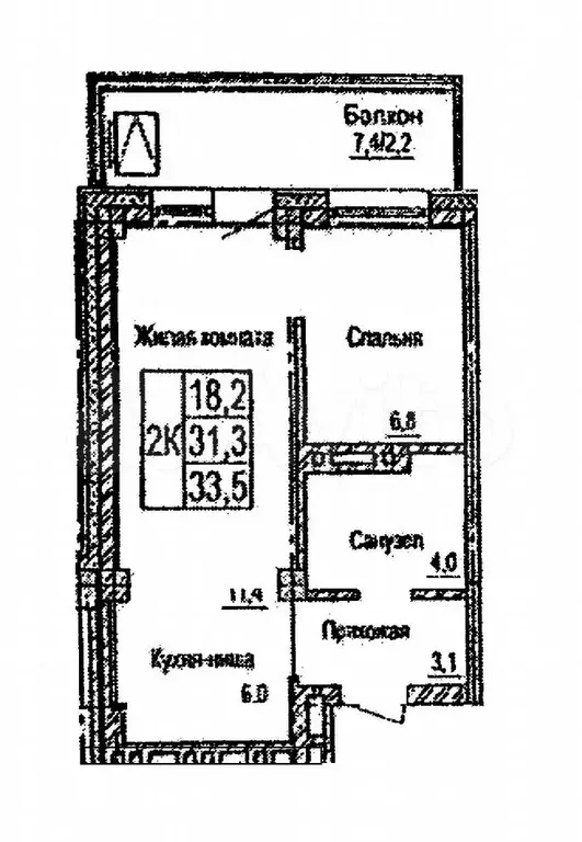 2-к. квартира, 27,2 м, 15/25 эт. - Фото 0