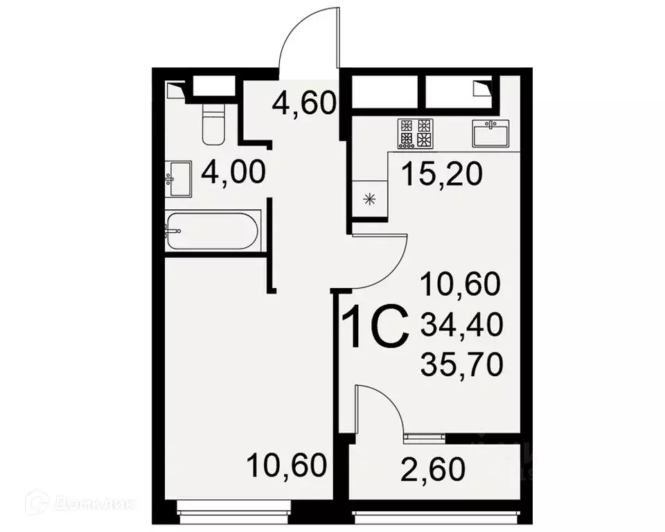 1-к кв. Рязанская область, Рязань Интернациональная ул., 20 (35.7 м) - Фото 0