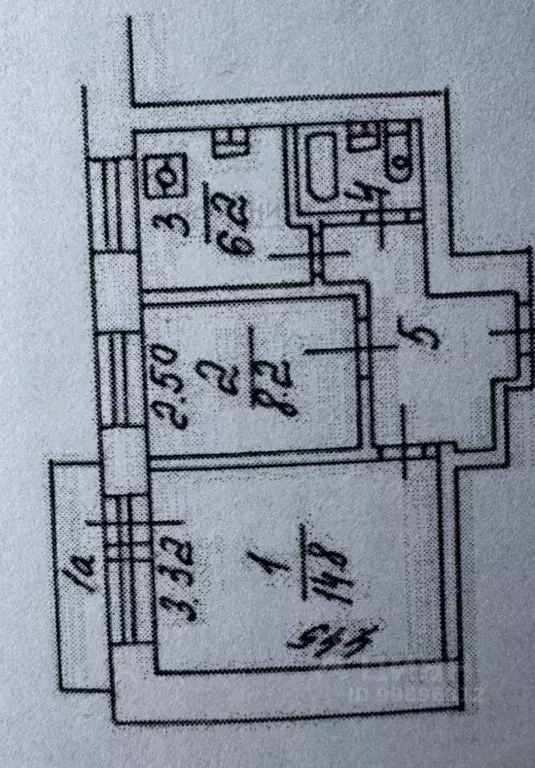 2-к кв. Москва ул. Советской Армии, 3 (37.4 м) - Фото 2