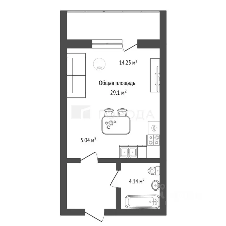 Студия Новосибирская область, Новосибирск ул. Лобачевского, 71 (29.1 ... - Фото 2