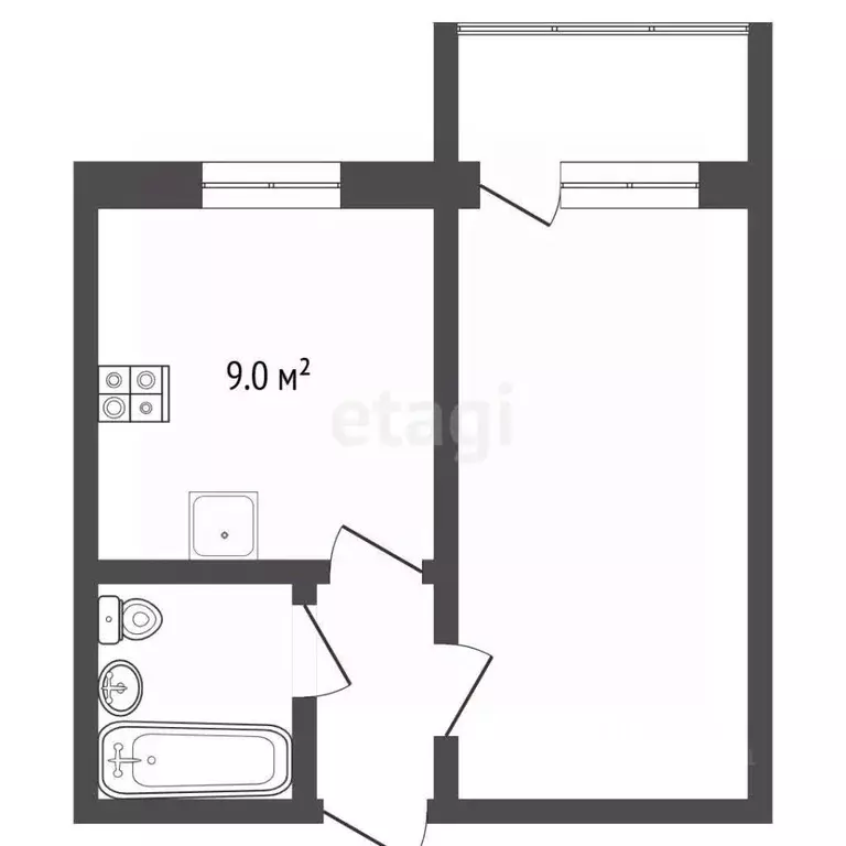 1-к кв. Ростовская область, Аксай ул. Гулаева, 43/3 (24.3 м) - Фото 2
