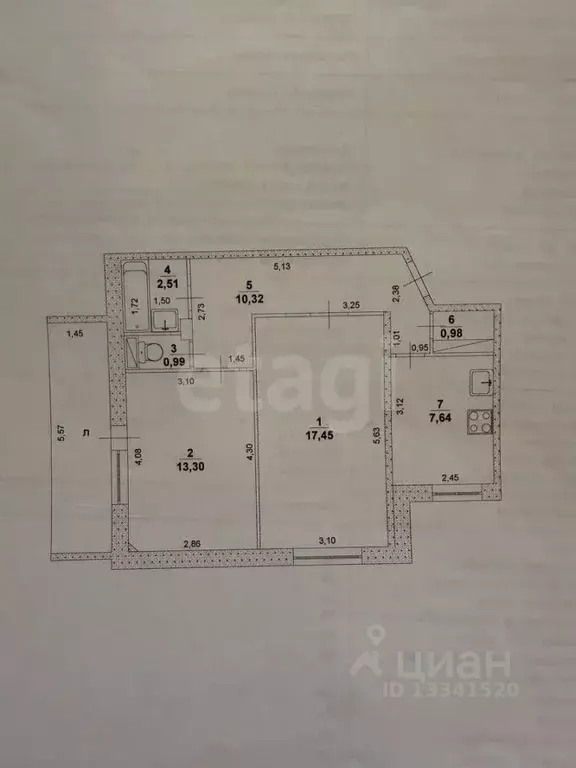 2-к кв. Ульяновская область, Ульяновск Октябрьская ул., 30А (57.2 м) - Фото 1