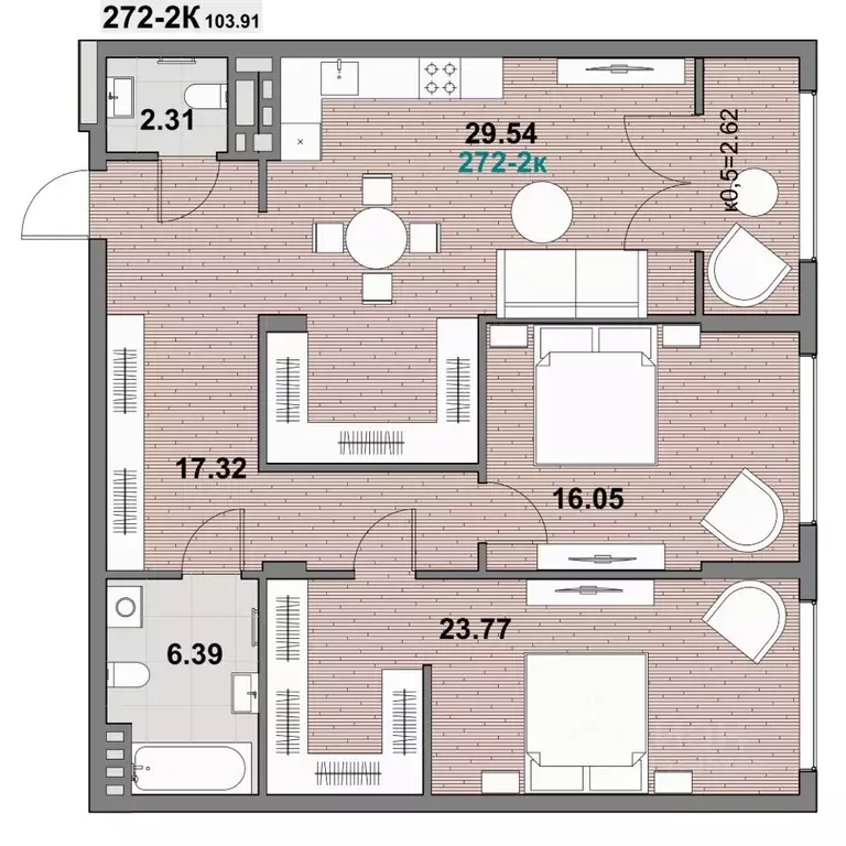 2-к кв. Калининградская область, Зеленоградск ул. Гагарина (99.4 м) - Фото 1