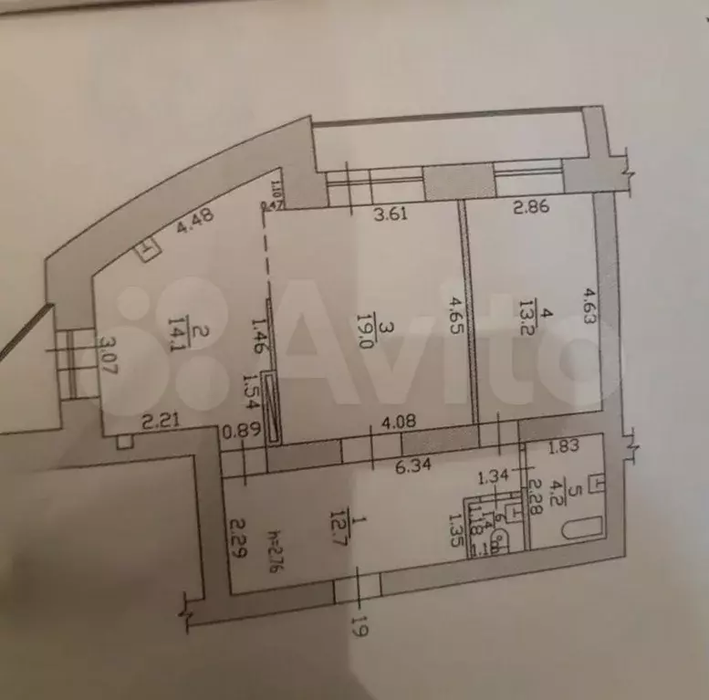 2-к. квартира, 70,6 м, 4/15 эт. - Фото 0