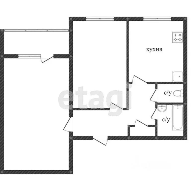 2-к кв. Тюменская область, Тобольск 6-й мкр, 19 (43.6 м) - Фото 2
