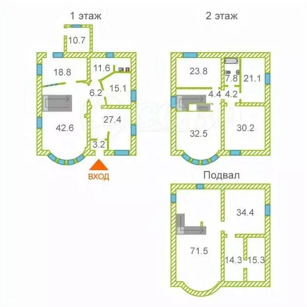 Дом в Тюменская область, Тюмень Тамбовская ул., 12 (265 м) - Фото 1