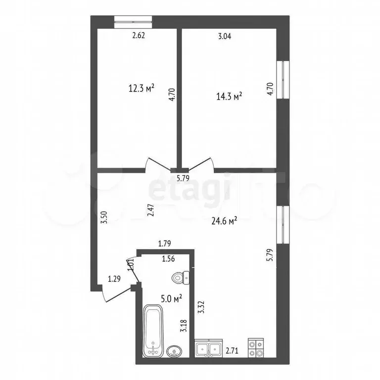 4-к. квартира, 105 м, 3/3 эт. - Фото 0