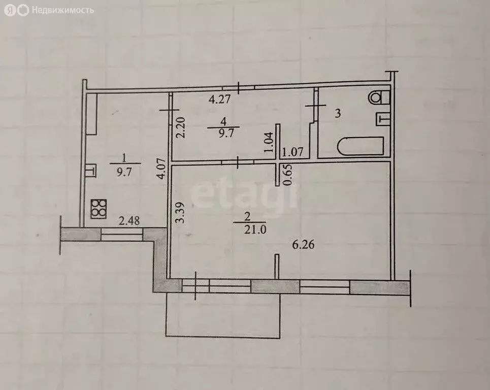 1-комнатная квартира: Казань, Ново-Савиновский район, Меридианная ... - Фото 1