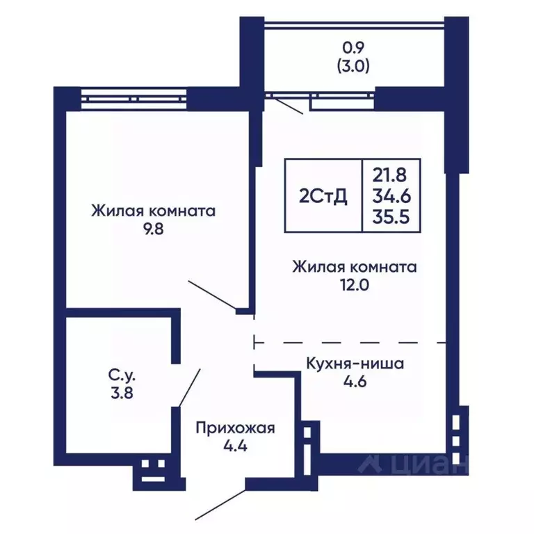 2-к кв. Новосибирская область, Новосибирск Горизонт жилой комплекс ... - Фото 1