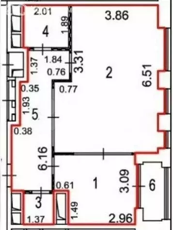 2-комнатная квартира: Москва, Лермонтовская улица, 1 (58 м) - Фото 0