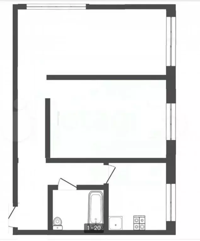 2-к кв. Кемеровская область, Новокузнецк Горьковская ул., 43 (43.7 м) - Фото 0