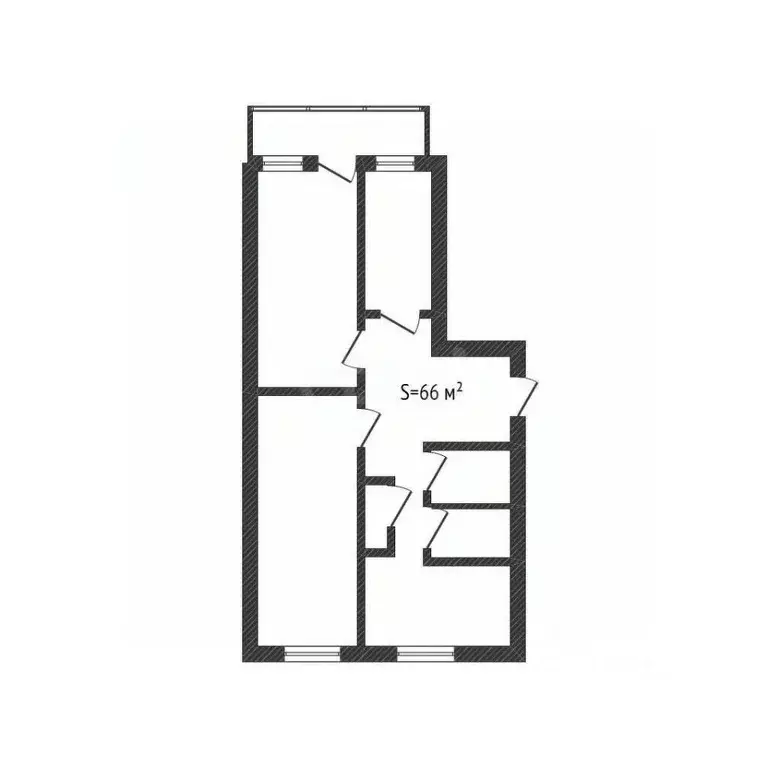 3-к кв. Брянская область, Брянск ул. Чернышевского, 72А (66.0 м) - Фото 1