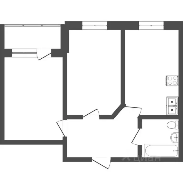 2-к кв. Тюменская область, Тюмень Комсомольская ул., 75 (78.1 м) - Фото 2