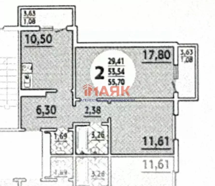 2-к кв. Краснодарский край, Анапа ул. Адмирала Пустошкина, 22с1 (61.16 ... - Фото 2