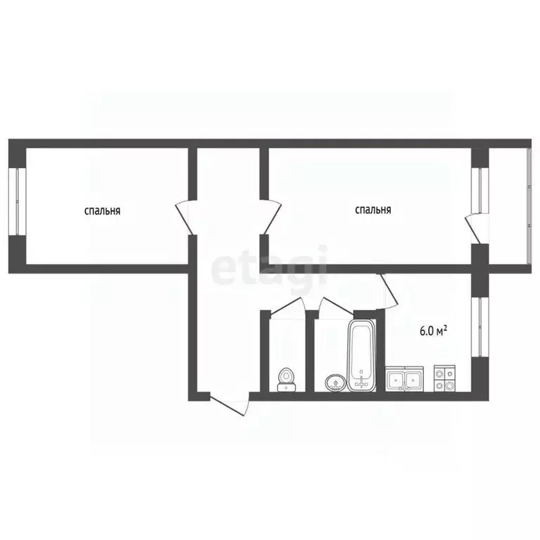 2-к кв. Нижегородская область, Балахна ул. Космонавтов, 4 (48.2 м) - Фото 2
