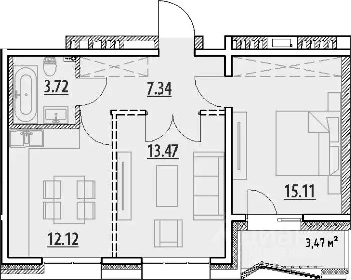 2-к кв. Иркутская область, Иркутск ул. Мира, 32 (55.23 м) - Фото 0