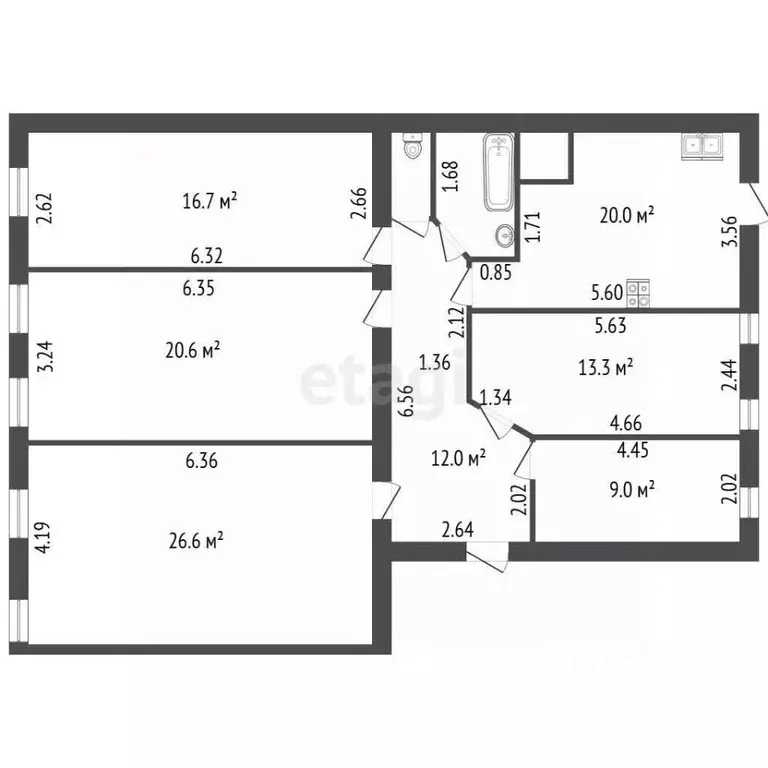 5-к кв. Санкт-Петербург 8-я Советская ул., 35 (124.9 м) - Фото 1