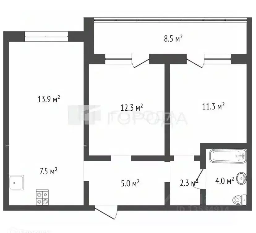 3-к кв. Алтайский край, Барнаул ул. 6-я Нагорная, 15Г/7 (64.8 м) - Фото 2