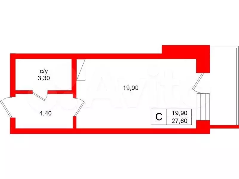 Квартира-студия, 27,6 м, 25/25 эт. - Фото 0