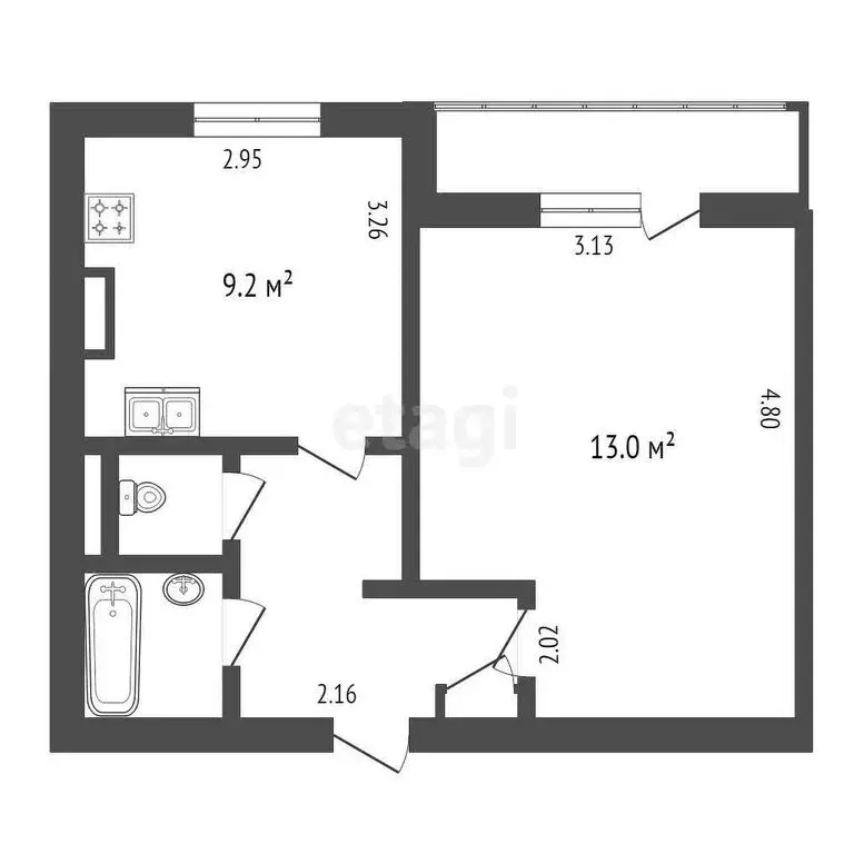 1-комнатная квартира: Санкт-Петербург, улица Хошимина, 13к1 (34 м) - Фото 0