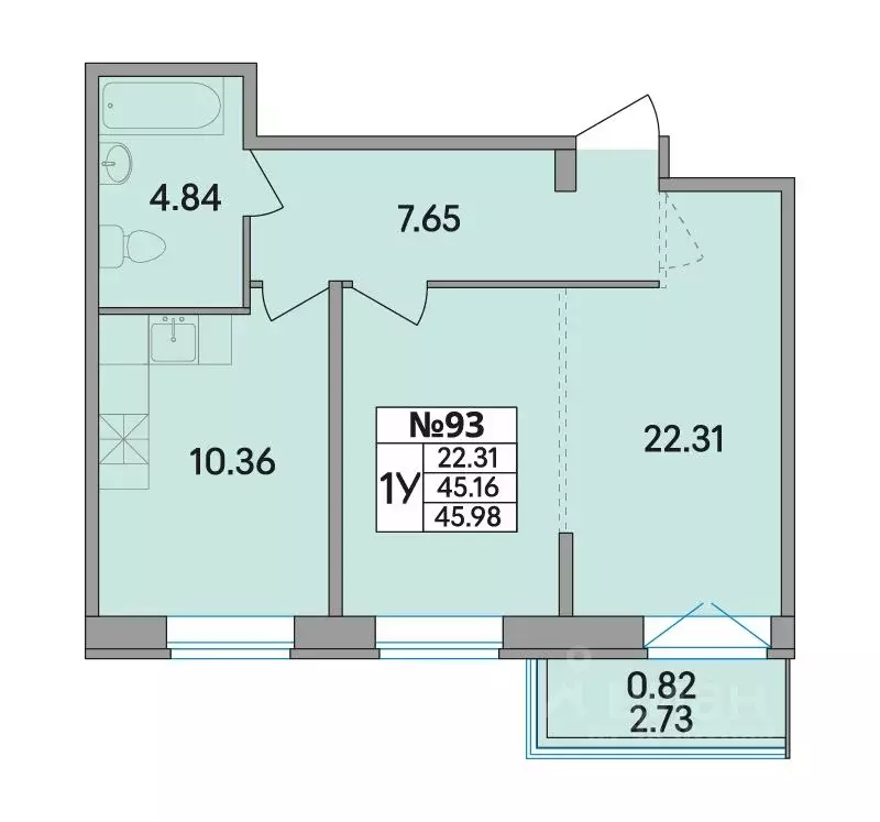 1-к кв. Ленинградская область, Всеволожский район, Агалатовское с/пос, ... - Фото 1