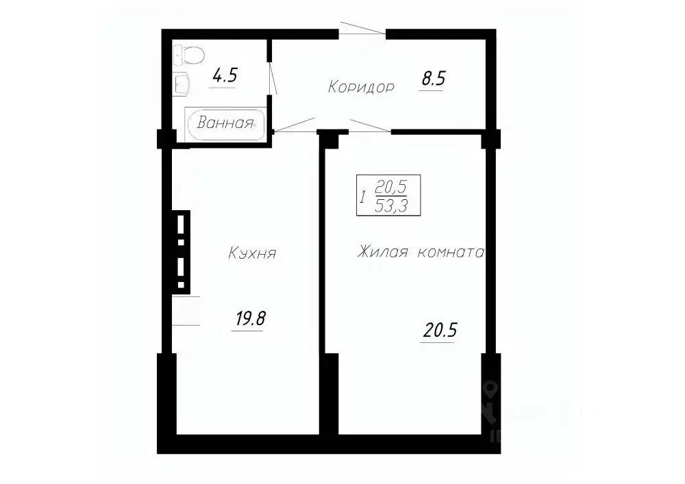 1-к кв. Ставропольский край, Ессентуки  (53.3 м) - Фото 1