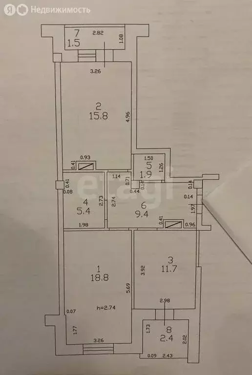 2-комнатная квартира: Казань, улица Достоевского, 66/17 (67 м) - Фото 1