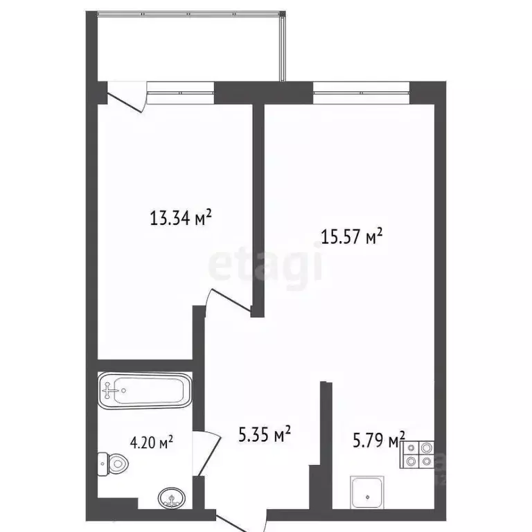 1-к кв. Архангельская область, Архангельск просп. Ломоносова, 107 ... - Фото 1