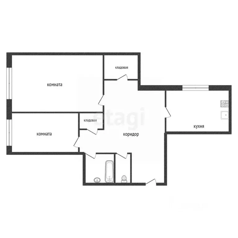 2-к кв. Ленинградская область, Кириши Волховская наб., 8 (52.0 м) - Фото 2