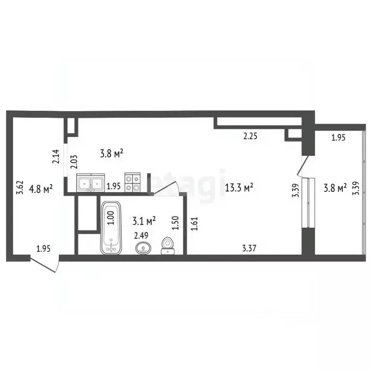 Студия Саха (Якутия), Якутск ул. Юрия Шафера, 8 (25.6 м) - Фото 2