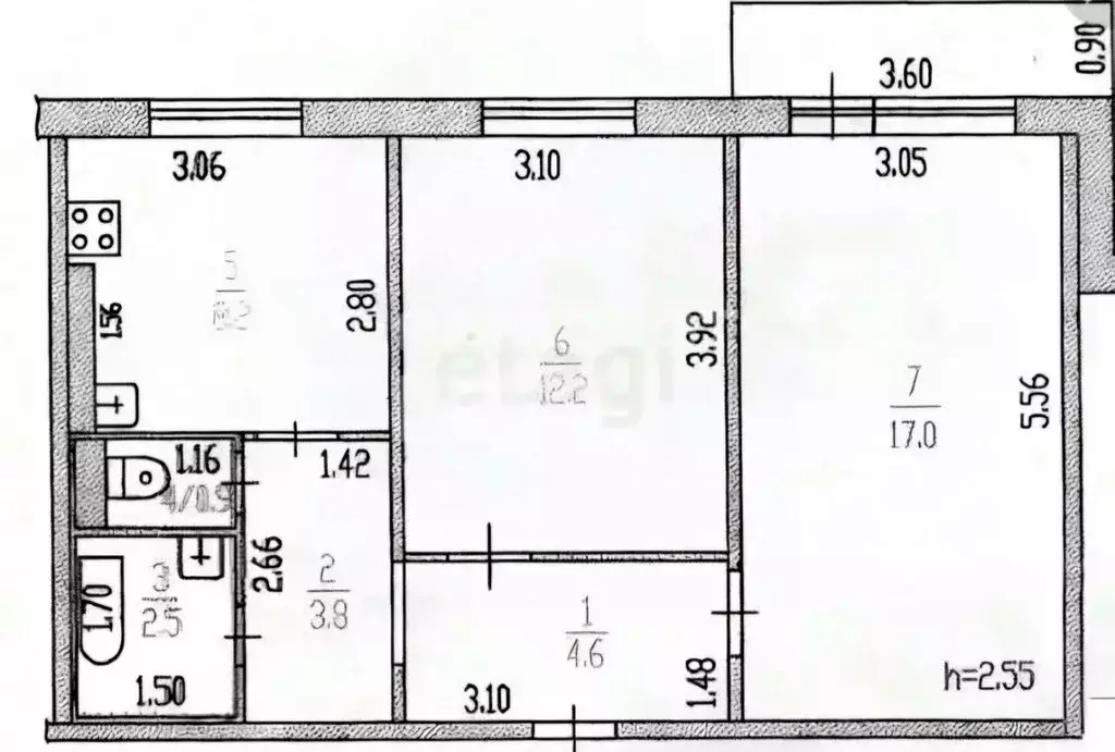 Планировка панельного дома 5 этажей 3 комнаты