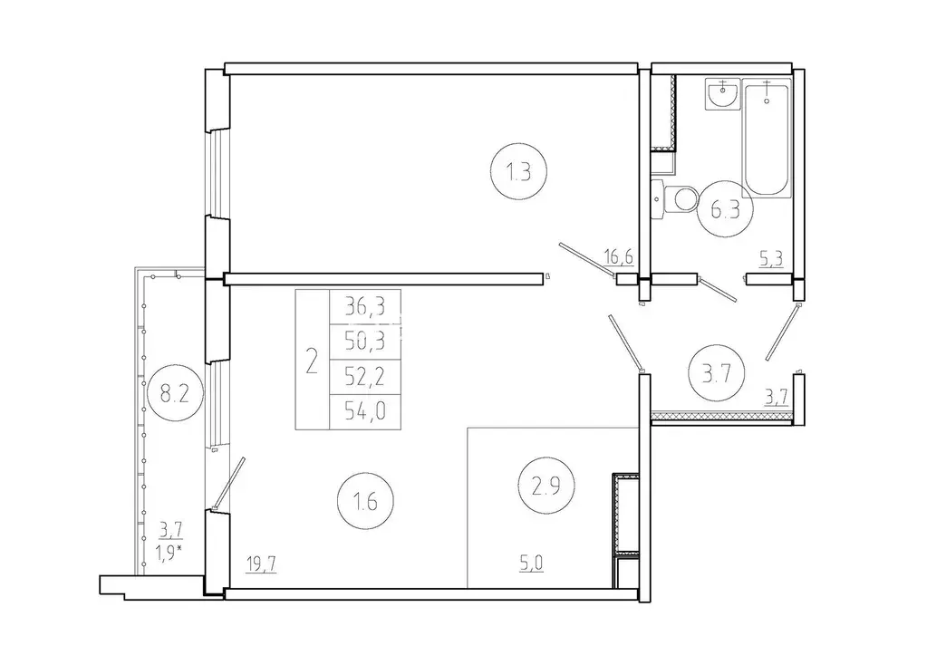 Продаётся квартира-студия, 52.2 м - Фото 1