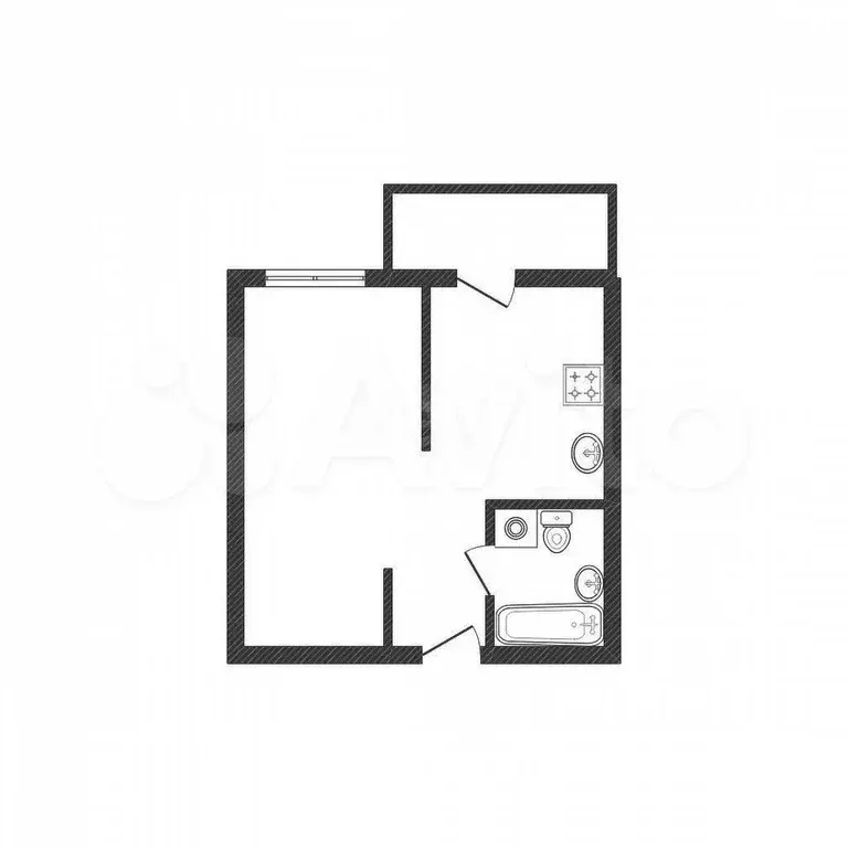 1-к. квартира, 28,9 м, 4/10 эт. - Фото 0
