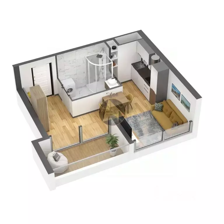 1-к кв. Крым, Ялта ул. Дражинского, 53 (34.2 м) - Фото 2