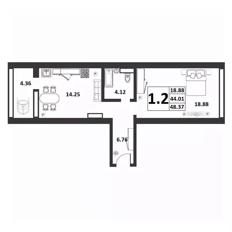 1-к кв. Новгородская область, Великий Новгород ул. Якова Павлова, 15 ... - Фото 1